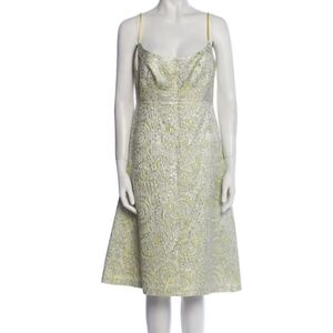 Martin Grant Slip Dress In Silver & Neturals Sz L EUC